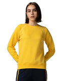 Fyltr Women'S Solid Color Raglan Sweatshirt With Full Sleeve - Round Neck | Contrast Flatlock Stitch Detailing | Casual Winterwear For Women Mellow Yellow,Mellow Yellow,Mellow Yellow,Xl