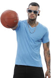 ADRO V-Neck T Shirt for Men 100% Cotton Vneck Tshirt is Ideal for Casual wear Workouts and Loungewear Adding a Stylish Touch.|VN24-PLN-SK-XL Sky Blue,Sky Blue