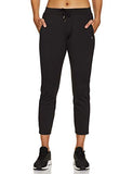 Enamor Athleisure E068 Womens Relaxed Fit Pants,Jet Black