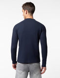 FYLTR Men's Casual Raglan Sleeve Henley T-Shirt with Pocket Detail - Full Sleeve | Buttoned Placket,Vainly Navy