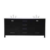 Elegant Decor Irene 72 Solid Wood And Stone Double Bathroom Vanity In Black