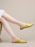 Shoetopia Solid Pointed Toe Yellow Flat Mules For Women & Girls /Eu40,Yellow,7,B0F7LWTCJ5