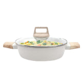 Drumstone ( Ceramic Coated Aluminium Kadai with Lid for Cooking & Deep Frying, &