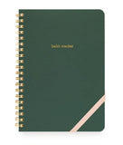 Sugar Paper Habit Tracker Mini Spiral Notebook, Green, 50 Doublesided pages, Spiral Bound Notebook, Note taking, Elastic Closur
