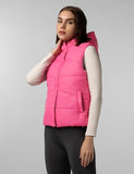 Fyltr Women'S Sleeveless Puffer Jacket With Contrast Full Zipper - Hood With Contrast Lining | Side Pockets | Quilt Pattern | Casual Winterwear For Women,Berry Velvet,Berry Velvet,2Xl