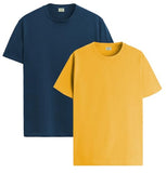 ADRO T Shirts Pack of 2 Mens Tshirts Cotton T Shirts for Men Tshirt T-Shirts Combo T Shirts Tshirts for Men Plain Solid Tshirts Teal Mustard Tshirt for Men RCM2-PLN-SB-MU-M,Teal,Mustard