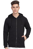 Adro Men'S Cotton Neck Hooded Sweatshirt (Zhh-24-Pln-Bl_Black
