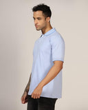 Leriya Fashion T Shirt For Men || Men T-Shirt || Men Polo T-Shirt || Men Plain T-Shirt || V-Neck Collar Tshirt (X-Large, Blue)
