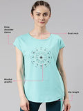 Enamor Women'S Slim T-Shirt (E131_Blue Turquoise Zodiac Graphic S)