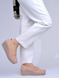 Shoetopia Upper Buckle Detailed Peach Loafers For Women & Gilrs /Eu41,Peach,8,B0F7M12WV6