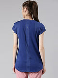 Enamor A305 Dry Fit Antimicrobial Cotton Spandex Active Stay Fresh Workout Tee For Women(A305_Robin Love Graphic_L)