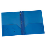 Oxford Blue Poly Two Pocket Portfolio with Prongs, Pack of 25