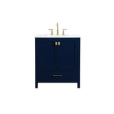 Elegant Decor Irene 30 Zinc Alloy Mdf Single Bathroom Vanity In Blue
