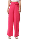 Kotty Women Regular Length Rose Pink Solid Trousers(Rose Pink,32)