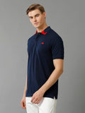 Adro Premium Cotton Polo For Men (P23-H-Pln_Navy Blue_ L)