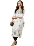 Gosriki Women'S Cotton Blend Chikankari Embroidered Straight Kurta (Ekachith White-Gs_L_White_Large),White,,B0CHSDYRM9