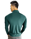 Eyebogler Men High Neck Colourblocked Full Sleeve Regualr Fit T-Shirt,Moss Green-BlackApparel,L