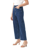 INKD Women's Stretchable Flare Jeans,Denim Divine