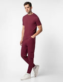 Fyltr Men'S Crewneck T-Shirt & Cargo Jogger Co-Ord Set - 100% Cotton | Half Sleeve T-Shirt| Jogger With Side & Cargo Pockets,Berry Cherry,Berry Cherry,2Xl