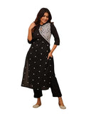 Fabnex Kurta Set For Women | Women Embroidered Kurta Set | Women Kurta Sets Kurtis | Women Kurta Pant Set (K-34-38) (M, Black)