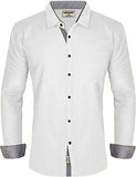 Lookmark Men'S Cotton Blend Stitched Solid Full Sleeve Shirt(Shirt 05-Xxl) White