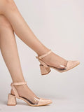 Shoetopia Womens Belly-095 Cream Heeled Sandal - 7 Uk (Belly-095-Cream),Cream,7,B0CSNF8B2V