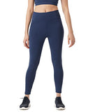 Pumpd Womens Stretchable Leggings -Two Deep Side Pockets Ankle Length Lightweight Anti-Odor Squat Proof Dry Tech Ultra Soft Seams,Moody Blue,Moody Blue,M