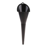 Black Heavy-Duty Engine Oil Funnel 28cm/11in - Multi-Function Plastic Fluid Transfer Tool for Car/Motorcycle/ATV/Boat, Long Stem