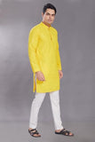 Divisive Men'S Sequince Embroidered Cotton Blend Only Slim Fit Kurta (Dkrt571_L_Yellow)