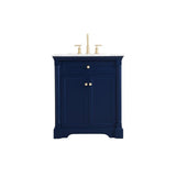 Elegant Decor Indoor Modern Under Sink Bathroom Fixtures Storage Organizer Cabinet 36 Inch Single Bathroom Vanity - Teak With Ba