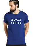 Adro Mens Never Settle Cotton T-Shirt (Rn22-03-Set-Rb_Royal Blue_Xl)
