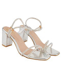 Shoetopia Women'S Flat Sandal-Eu36 /Uk3,Silver,3,B0CXHRYH8F
