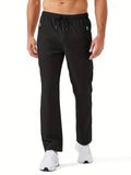 Toplot Men'S Relaxed Fit Outdoor Pants - Solid Color With Drawstring (Track-Pant-5217-Black-34),Black,34,B0DRCZWMNJ
