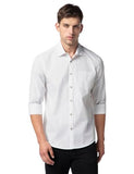Fyltr Men'S Solid 100% Cotton Casual Full Sleeves Shirt With Pocket,Thunder White,Thunder White,S