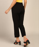Nifty Women'S Polyester Blend Straight Fit Trousers (Stghttrosr_Blk_30_Black_30)