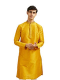 Diwas By Manyavar Men'S Art Silk Solid Kurta (Mustard,Xl)