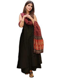 Gosriki Women'S Rayon Viscose Solid A-Line Kurta With Palazzo & Dupatta (Umika Black-Vks01-Gs_M_Black_Medium),Black,,B0F8ZWXKJR