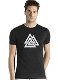 Adro Triangle Mens Cotton Printed T-Shirt (Black, M)