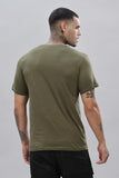 ADRO V-Neck T Shirt for Men 100% Cotton Vneck Tshirt is Ideal for Casual wear Workouts and Loungewear Adding a Stylish Touch.|VN24-PLN-OL-L Olive,Olive