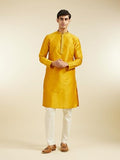 Diwas By Manyavar Men'S Art Silk Solid Kurta (Mustard,Xl) Mustard Xl Kfn011-328-Xl