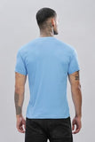 ADRO V-Neck T Shirt for Men 100% Cotton Vneck Tshirt is Ideal for Casual wear Workouts and Loungewear Adding a Stylish Touch.|VN24-PLN-SK-XL Sky Blue,Sky Blue