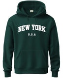 ADRO Hoodie for Men 320 GSM Soft Cotton Hoodies Long Lasting Prints New York Hoodie for Winter | Mens Hoodies | Sweatshirt for Men|H24-NEW-GRN-2XL Green,Green