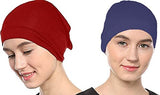 Nazneen Islamic Lifestyel WomenS Tube Hijab Bonnet Cap Under Scarf Pullover Under Scarf Combo 2 Piece Cotton (Navy & Maroon)