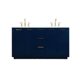 Elegant Decor Blake 60 Aluminum Alloy Mdf Double Bathroom Vanity In Blue