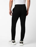FYLTR Men's Casual Joggers with Pintuck Design - Elasticated Waist with Drawstring | Welt Back Pocket | Solid Color,Every Ebony