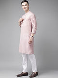 See Designs Men'S Pink & Gold Printed Straight Kurta - Sd2Kt_1132Xxl