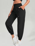 Leriya Fashion High Waist Trouser For Women | Summer Track Pants | Korean Trousers | Joggers Pants (Medium, Black)