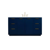 Elegant Decor Blake 60 Aluminum Alloy Mdf Single Bathroom Vanity In Blue