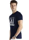 Adro Design Printed Navy Blue T-Shirt For Men & Women (Rnr-M-Cr07-Nb_Navy_Xl)