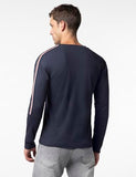 Fyltr Men'S Casual Drop Shoulder Full Sleeve T-Shirt With Knitted Tape Sleeve Detail,Vainly Navy,Vainly Navy,2Xl